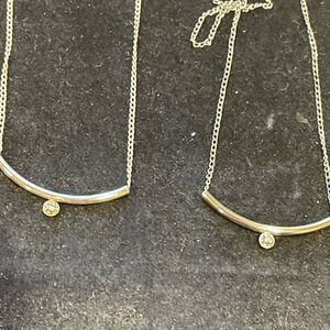 Silver diamond delicate necklace